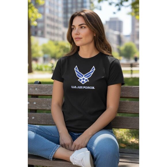 Bayside Men's/Unisex 2XL Black U.S. Air Force Graphic T-Shirt Short Sleeve NEW - Picture 2 of 7